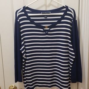 3/$15 Karen Scott striped shirt sz XL